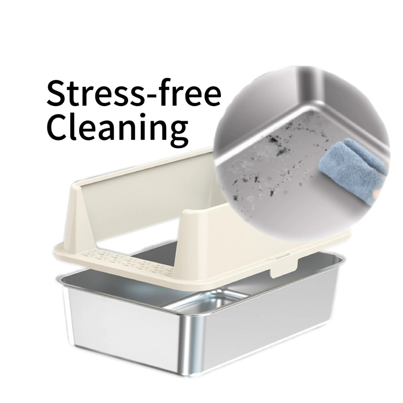 4furbaby_stainless_steel_litter_box_stress-free_cleaning