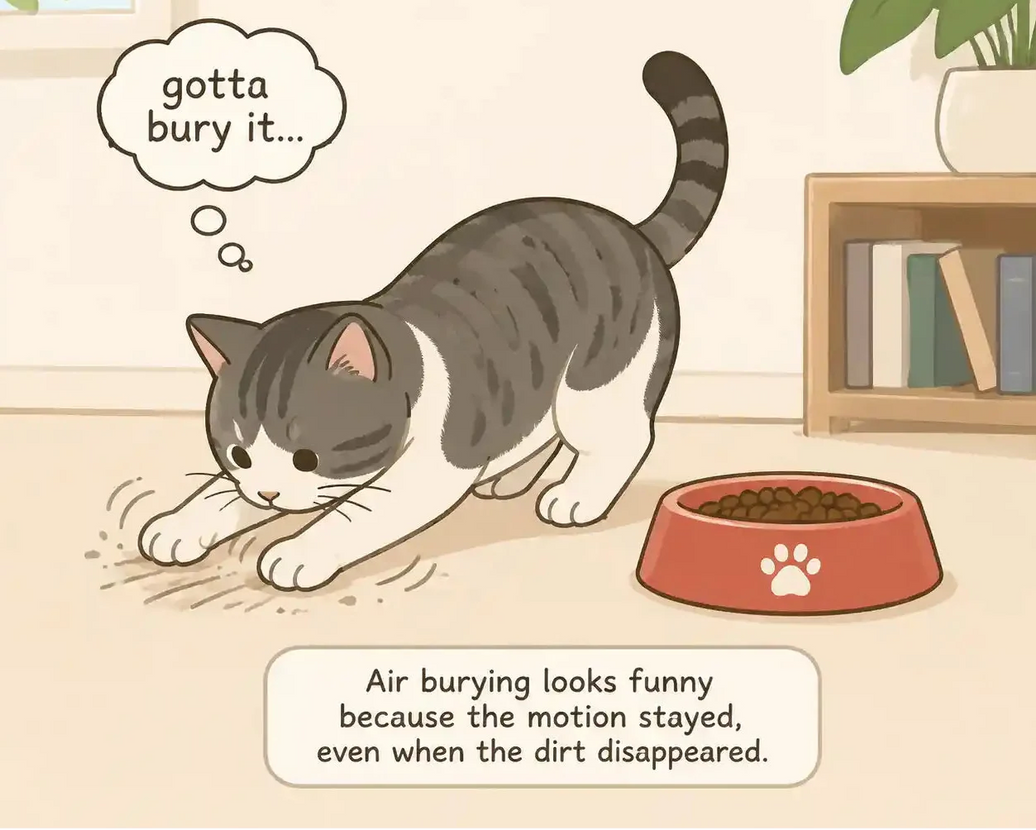 Why does my cat scratch the floor like they’re burying air?