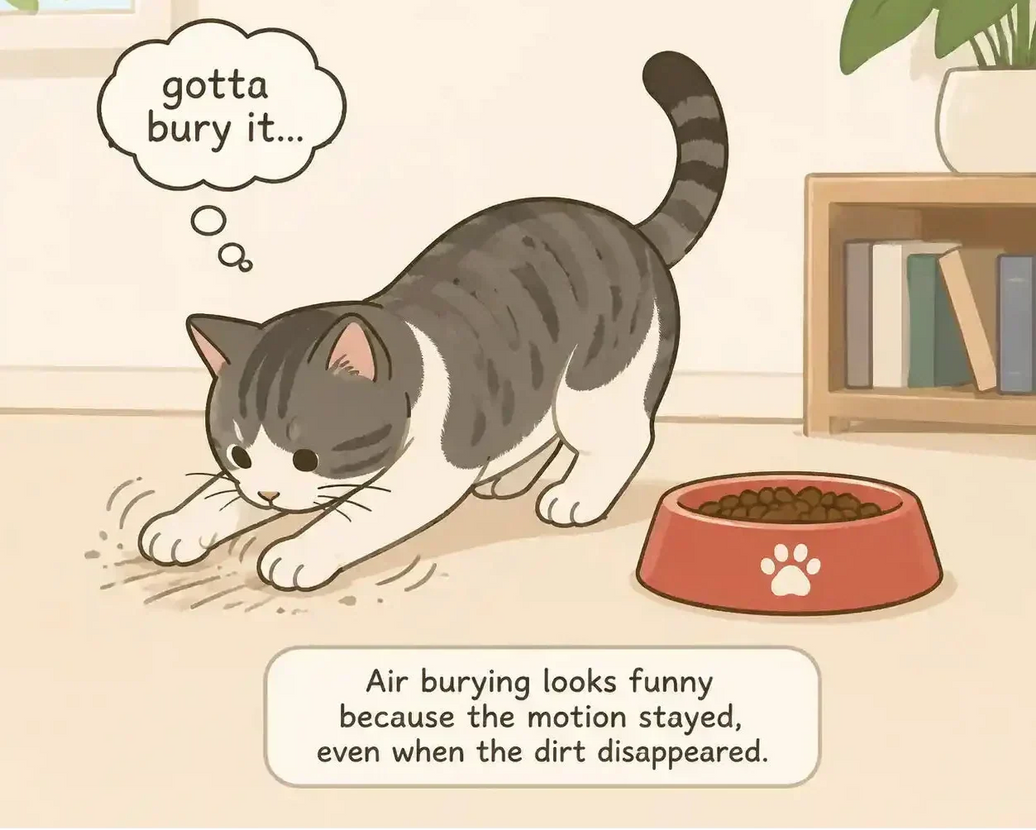Why does my cat scratch the floor like they’re burying air?