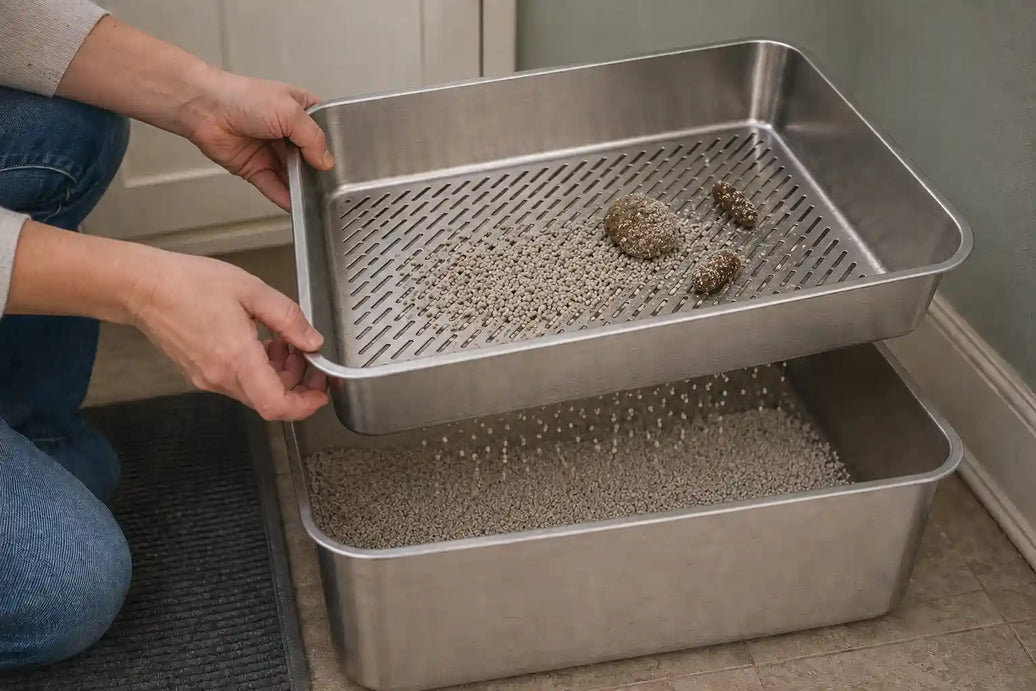 Tired of Wasting Clean Cat Litter? Try a Stainless Steel Sifting Tray Instead