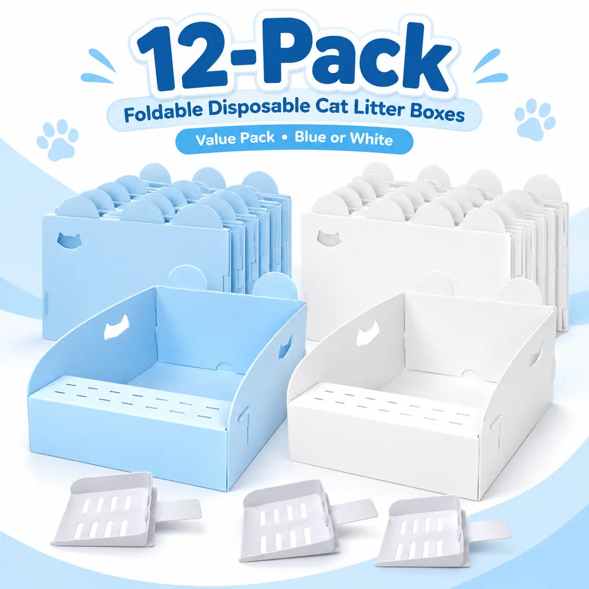 Foldable Disposable Cat Litter Boxes – Easy Cleanup & Travel