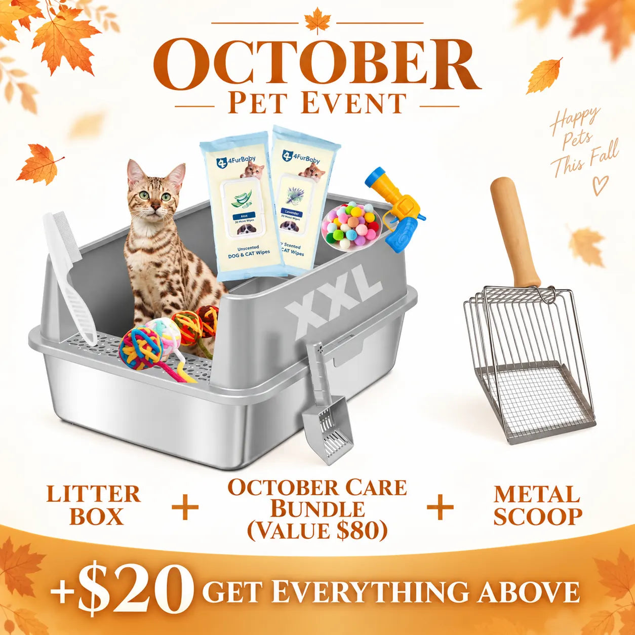 XXL 304 Stainless Steel Cat Litter Box