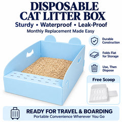 Foldable Disposable Cat Litter Boxes – Easy Cleanup & Travel