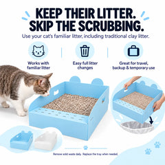 Foldable Disposable Cat Litter Boxes – Easy Cleanup & Travel