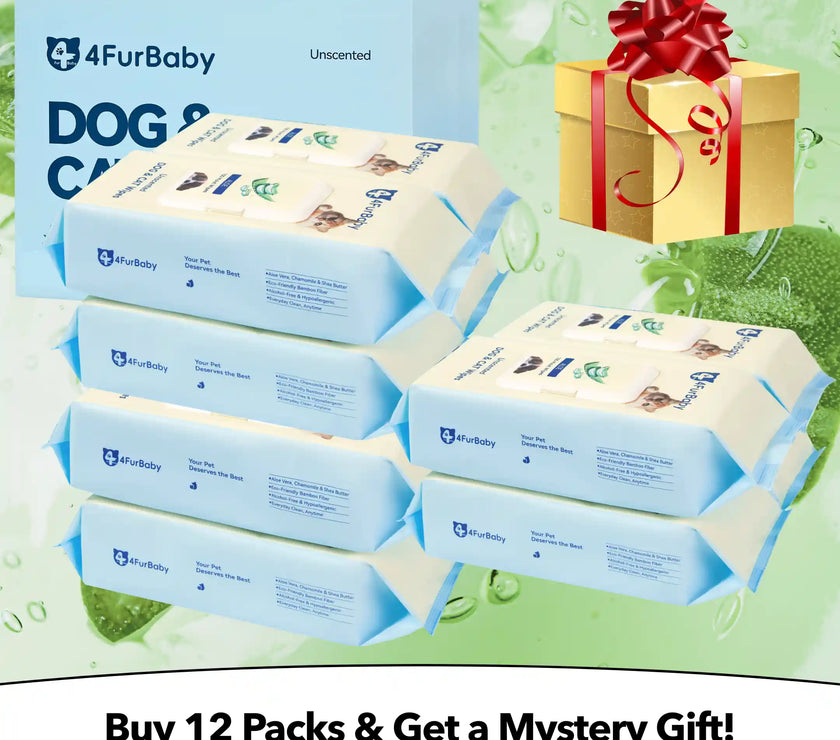 Plant-Based Pet Wipes for Dogs & Cats – Hypoallergenic, Gentle, Cleaning & Hydrating for Paws, Body & Butt – Daily Grooming Use – 400 Count