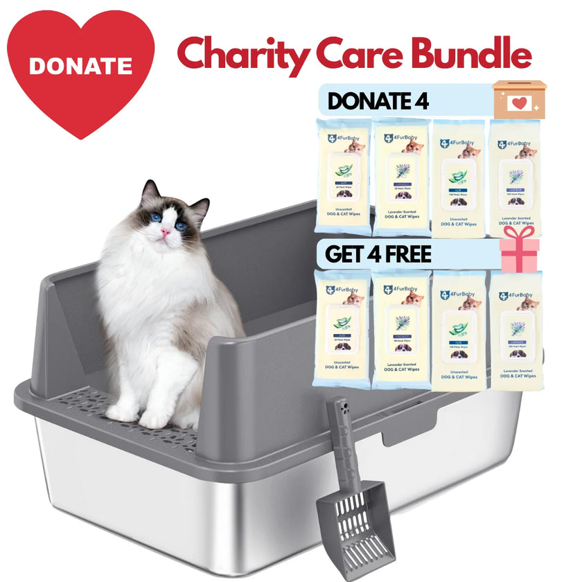 XXL Stainless Steel Cat Litter Box with Lid – High Sides, Low Entry, Easy to Clean, Odor-Free, Anti-Leak | Buy 2 & Save $10