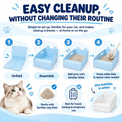 Foldable Disposable Cat Litter Boxes – Easy Cleanup & Travel