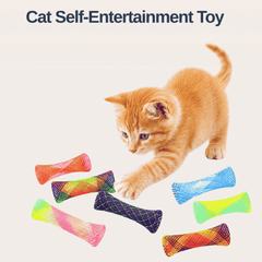 Cat Self-Entertainment Toy - Colorful Plastic Spring Cat Teaser Toy