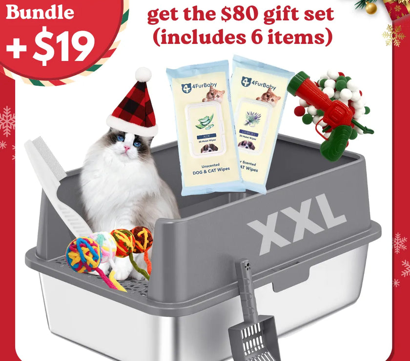 XXL Stainless Steel Cat Litter Box with Lid – High Sides, Low Entry, Easy to Clean, Odor-Free, Anti-Leak | Buy 2 & Save $10