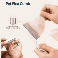 Pet Flea Comb - Plastic & Stainless Steel Needle Comb for Cats and Dogs
