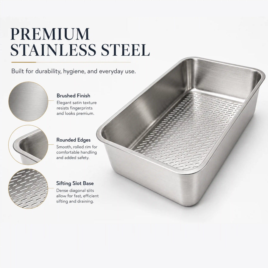 Stainless Steel Sifting Cat Litter Box