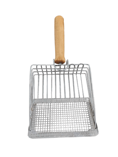 2 - in - 1 Stainless Steel Cat Litter Scoop - Wooden Handle, Efficient Cleaning - 4FurBaby