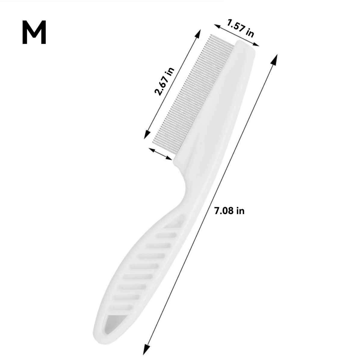 Pet Flea Comb - Plastic & Stainless Steel Needle Comb for Cats and Dogs