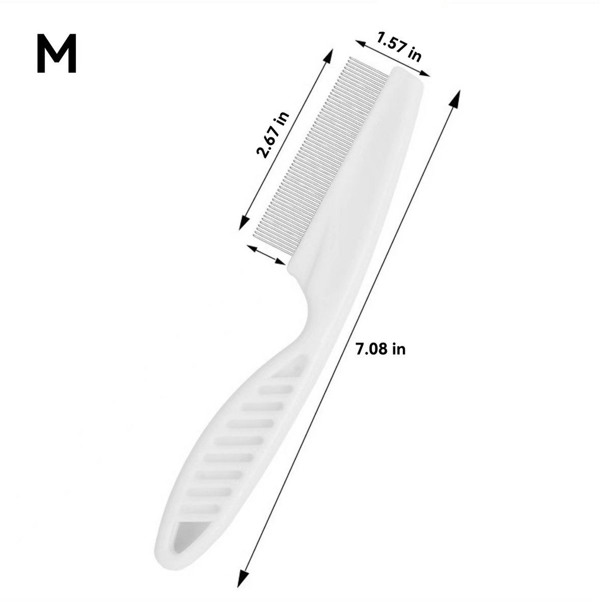 Pet Flea Comb - Plastic & Stainless Steel Needle Comb for Cats and Dogs