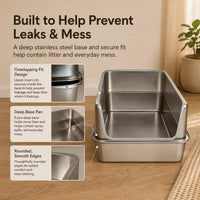 Stainless Steel High-Sided Cat Litter Box
