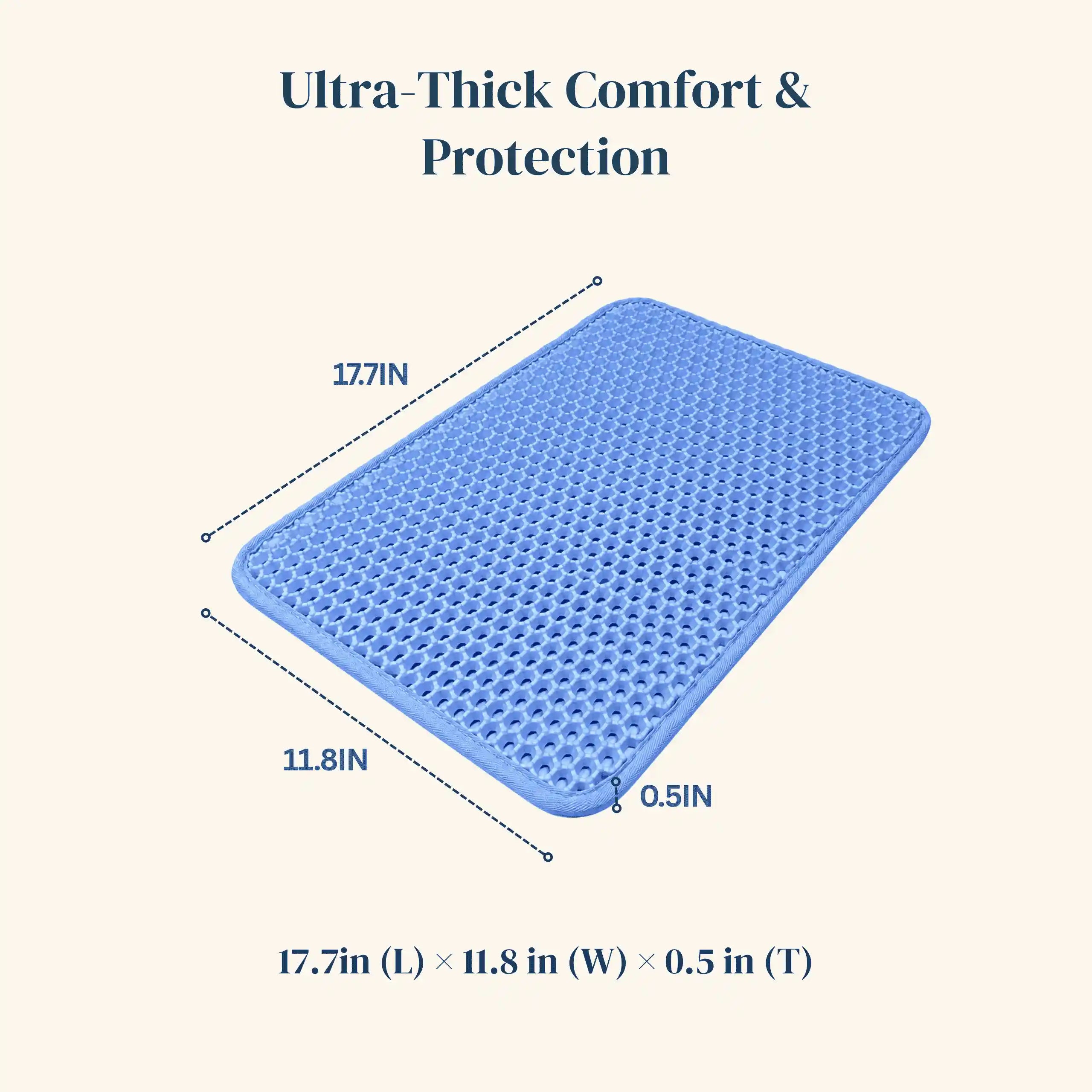 Honeycomb Litter Mat, Double-Layer Anti-Tracking Mat with Waterproof Non-Slip Bottom