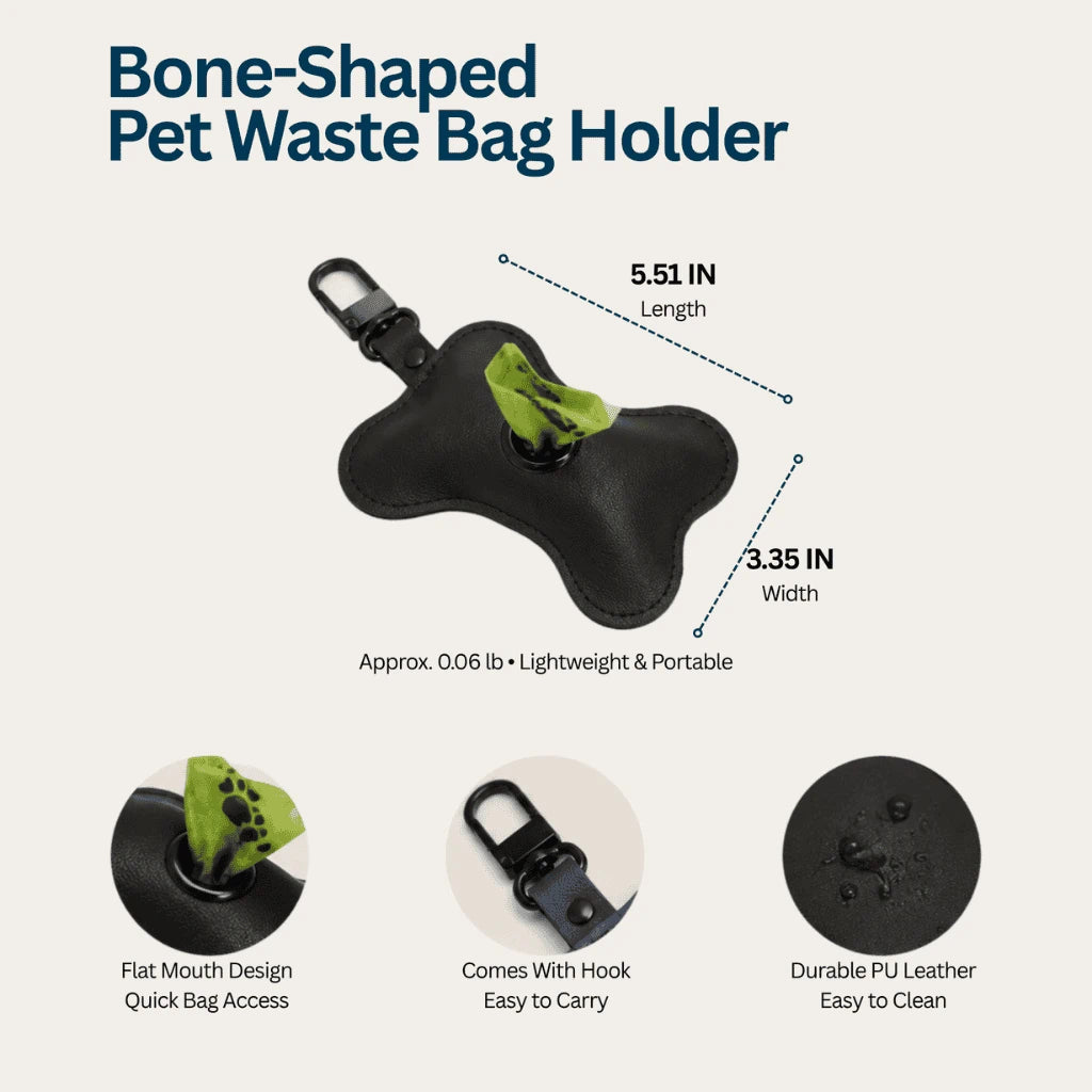Bone-Shaped Pet Waste Bag Holder - Multi-Color Portable Dog Poop Bag Dispenser