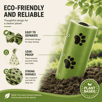 Eco-Friendly Degradable  poop bag -  Pet Waste Bag Set - Thick  Poop Bags with Dispenser