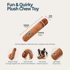 Pet Toy - Realistic Cigar-shaped  Plush Chew Toy for Dogs and Cats