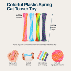 Cat Self-Entertainment Toy - Colorful Plastic Spring Cat Teaser Toy