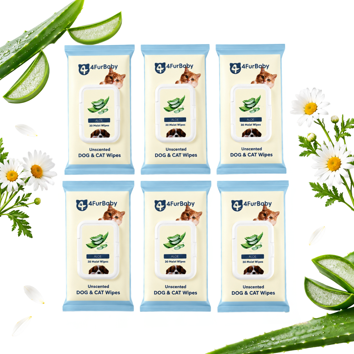 Plant-Based Dog & Cat Grooming Wipes – Gentle & Compostable Pet Wipes