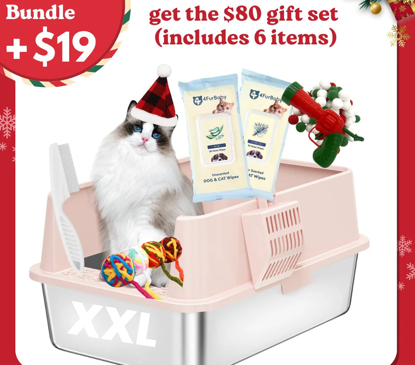 XXL Stainless Steel Cat Litter Box with Lid – High Sides, Low Entry, Easy to Clean, Odor-Free, Anti-Leak | Buy 2 & Save $10