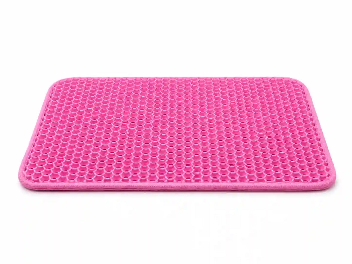 Honeycomb Litter Mat, Double-Layer Anti-Tracking Mat with Waterproof Non-Slip Bottom