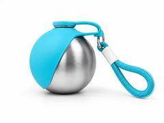 Keep Your Pet Hydrated on the Go With a Blue Stainless Steel Water Bottle and Built-In Bowl