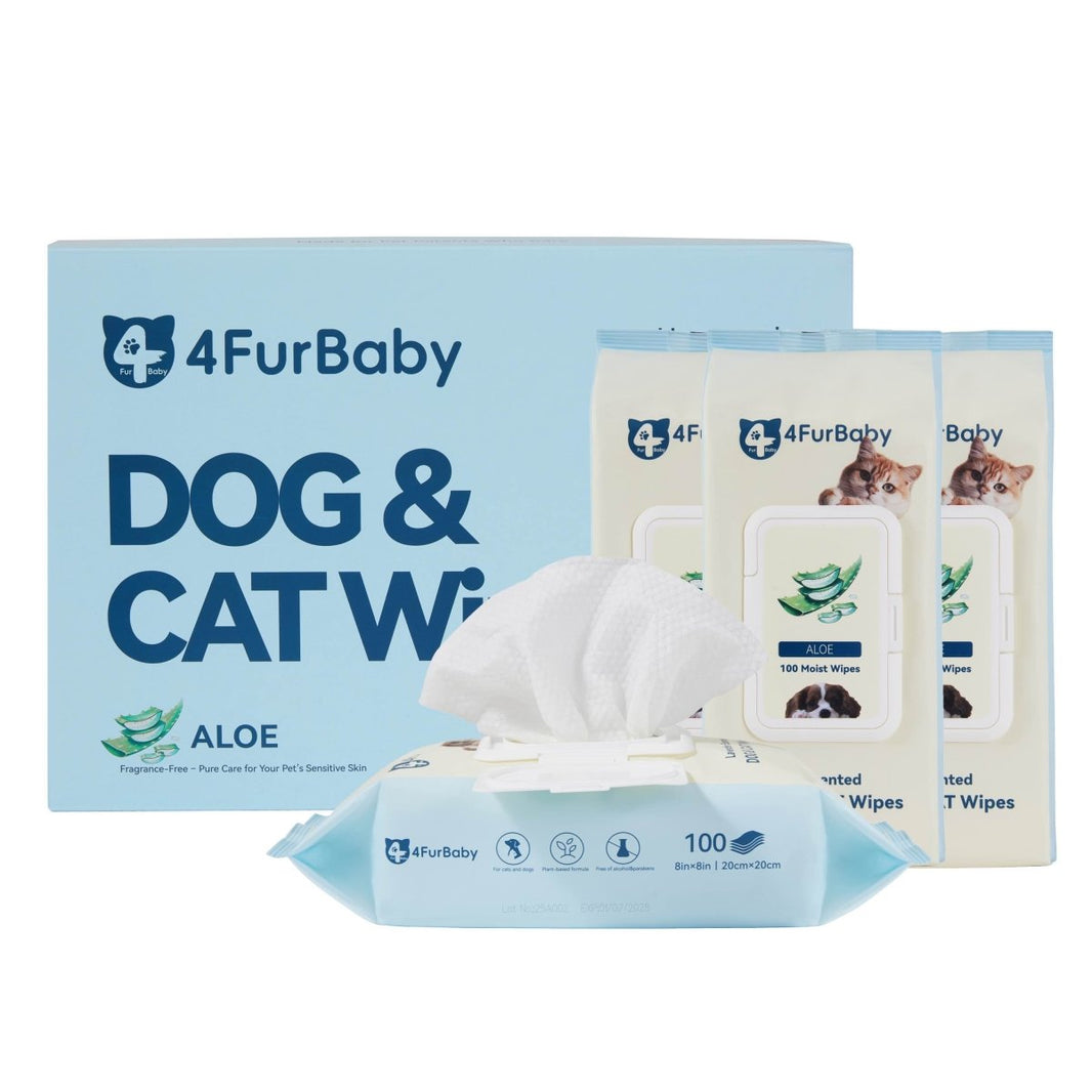 400 Wipes 100% Plant - based Pet Grooming Wipes - Biodegradable, Gentle - Sensitive Skin Care|Odor - neutralizing formula - 4FurBaby