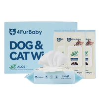 400 Wipes 100% Plant - based Pet Grooming Wipes - Biodegradable, Gentle - Sensitive Skin Care|Odor - neutralizing formula - 4FurBaby
