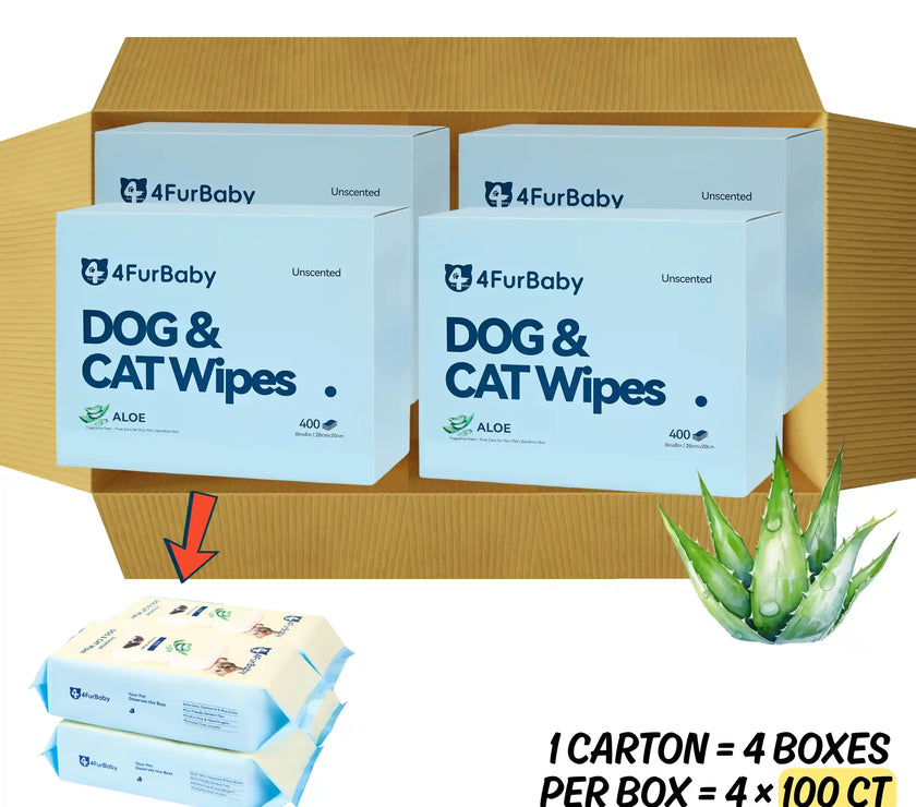 4FurBaby Dog & Cat Wipes packaging with aloe vera