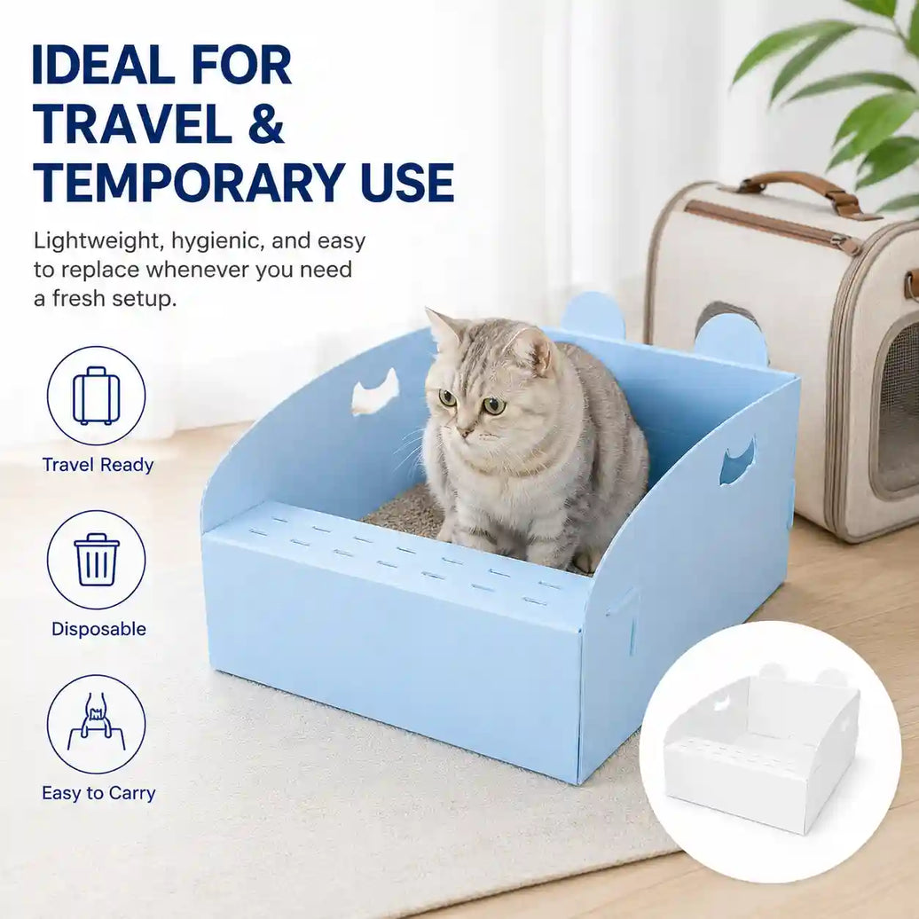 Make Cat Travel Easier With a Lightweight Disposable Litter Box