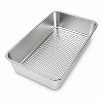 Stainless Steel Sifting Cat Litter Box, Easy-Clean Metal Litter Pan with Perforated Sifter Tray