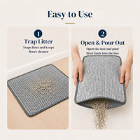 Honeycomb Litter Mat, Double-Layer Anti-Tracking Mat with Waterproof Non-Slip Bottom
