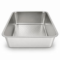 Stainless Steel Sifting Cat Litter Box, Easy-Clean Metal Litter Pan with Perforated Sifter Tray