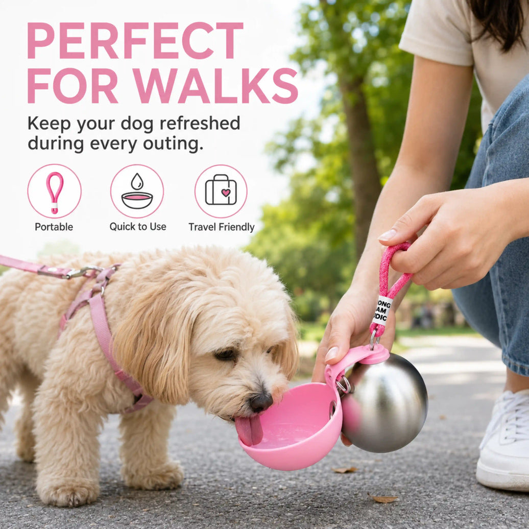 Keep Your Dog Refreshed on Every Walk With a Portable Water Bottle and Built-In Bowl
