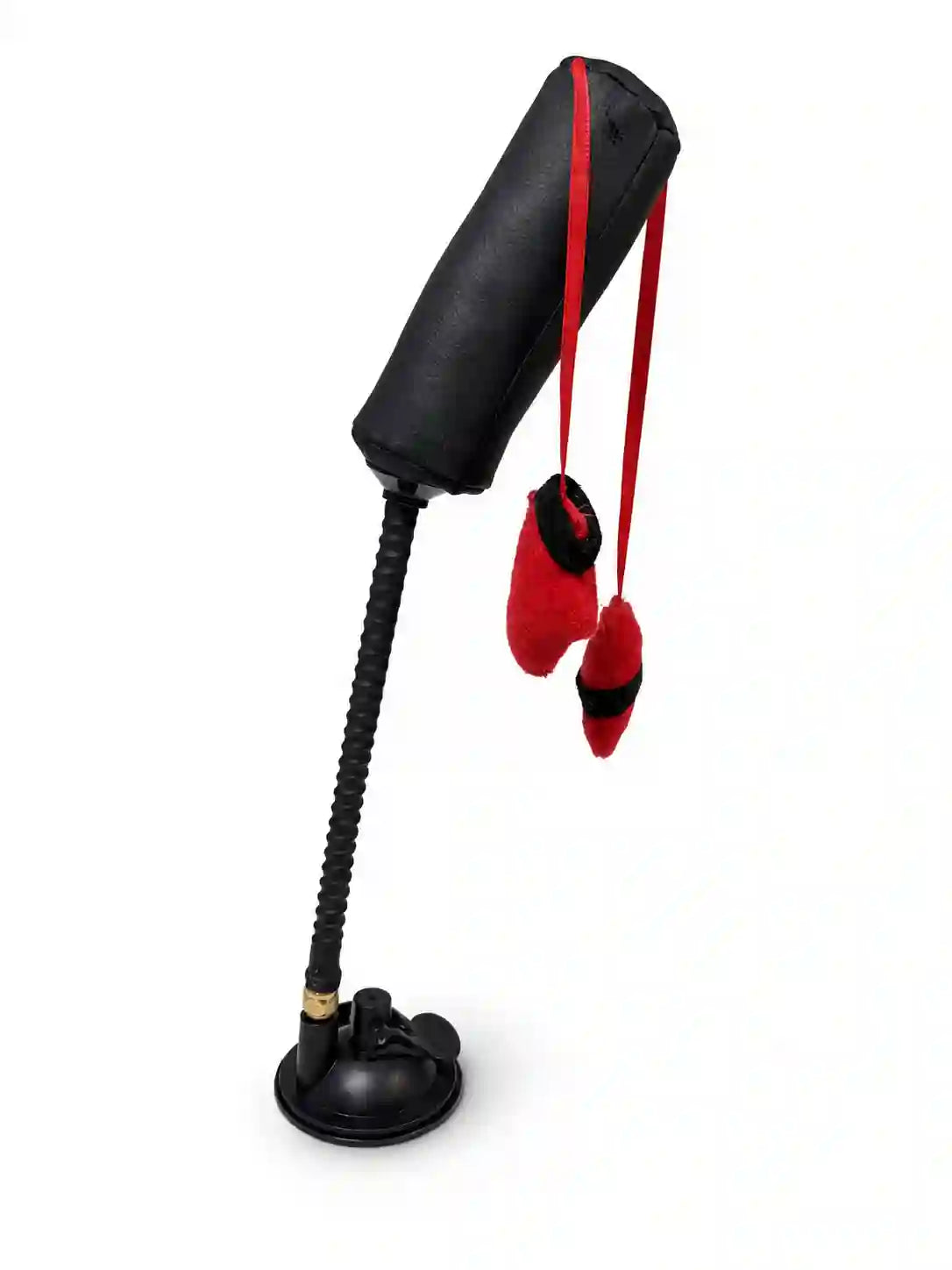 Interactive Suction Cup Pet Teaser Toy with Hanging Plush Lures and Adjustable String
