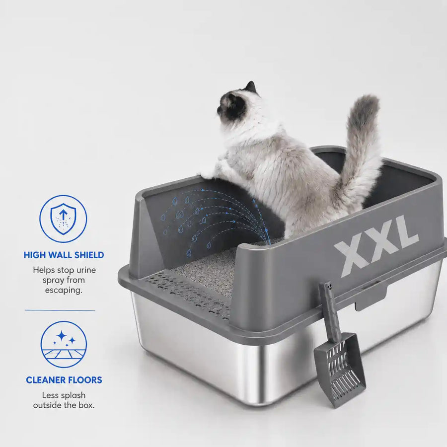 XXL 304 Stainless Steel Cat Litter Box