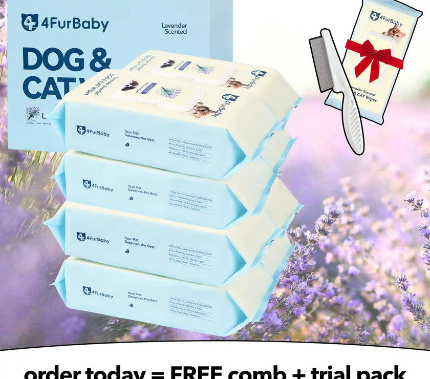 Plant-Based Pet Wipes for Dogs & Cats – Hypoallergenic, Gentle, Cleaning & Hydrating for Paws, Body & Butt – Daily Grooming Use – 400 Count