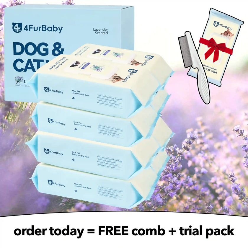 Plant-Based Pet Wipes for Dogs & Cats – Hypoallergenic, Gentle, Cleaning & Hydrating for Paws, Body & Butt – Daily Grooming Use – 400 Count