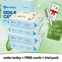 Plant-Based Pet Wipes for Dogs & Cats – Hypoallergenic, Gentle, Cleaning & Hydrating for Paws, Body & Butt – Daily Grooming Use – 400 Count
