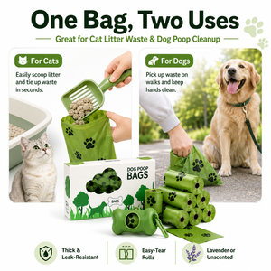 Pet Waste Bags for Dogs & Cats – Cat Litter & Dog Poop Bag Refills