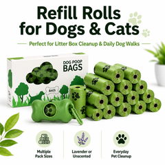 Pet Waste Bags for Dogs & Cats – Cat Litter & Dog Poop Bag Refills