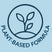 Plant-based formula logo with a plant icon on a light blue background