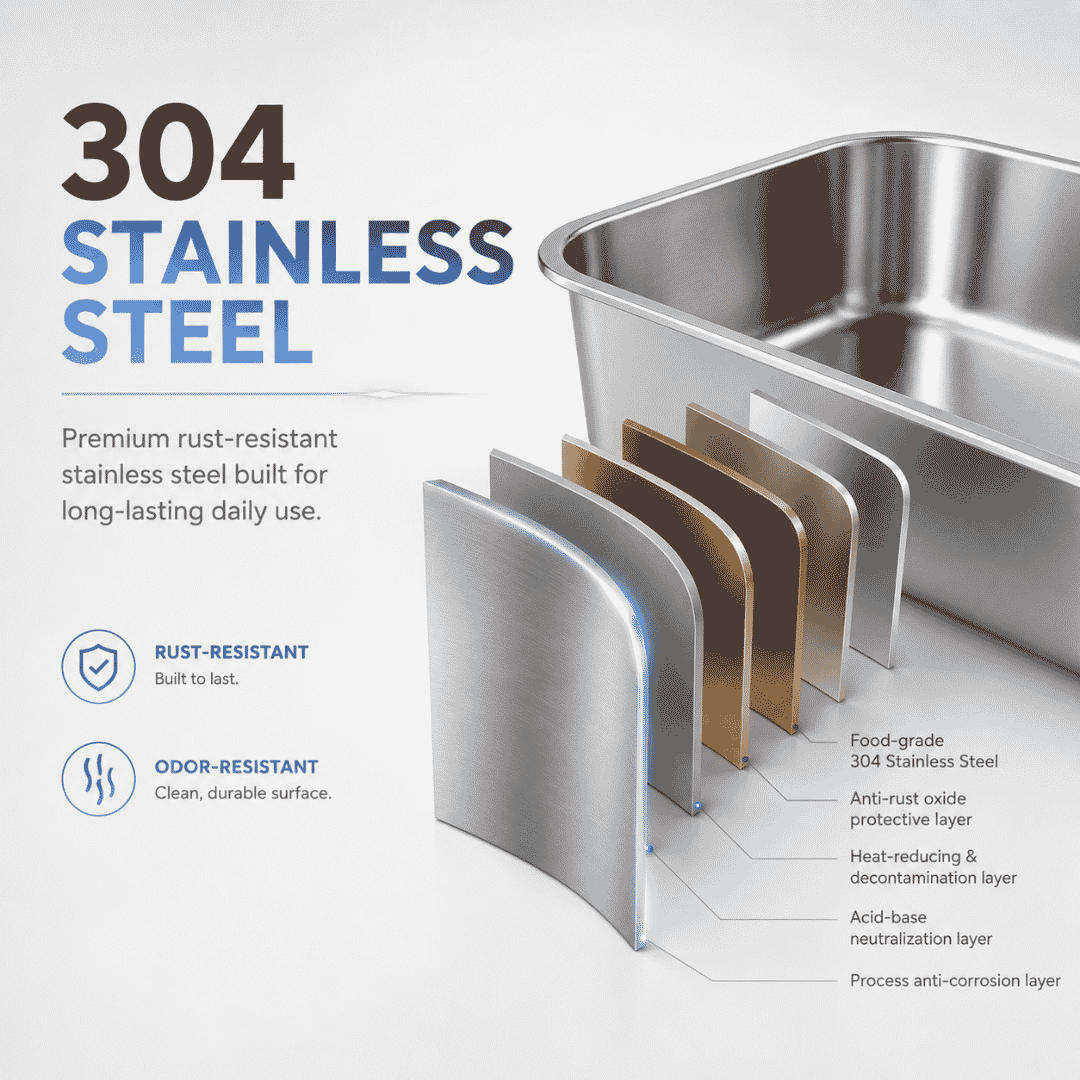 304 stainless steel litter pan