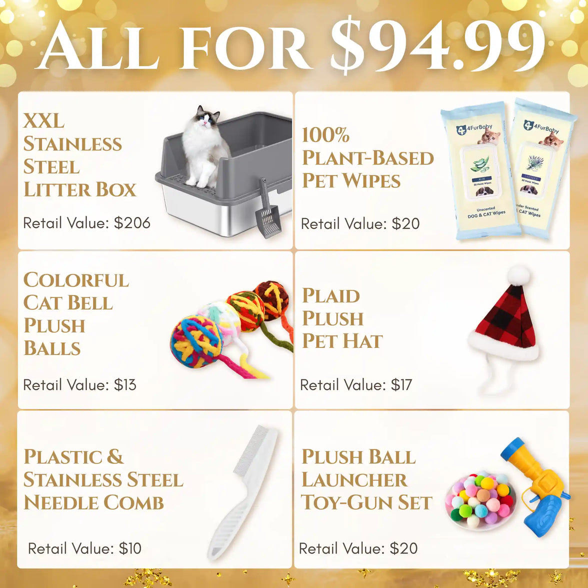 XXL Stainless Steel Cat Litter Box with Lid – High Sides, Low Entry, Easy to Clean, Odor-Free, Anti-Leak | Buy 2 & Save $10