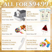 XXL Stainless Steel Cat Litter Box with Lid – High Sides, Low Entry, Easy to Clean, Odor-Free, Anti-Leak | Buy 2 & Save $10