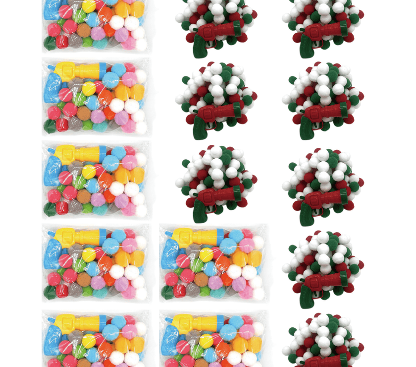 Cat Paradise Interactive Toy Set - Silent Colorful Ball Launcher Gun Set (Vibrant Plush Balls + Plastic Gun) - 4FurBaby