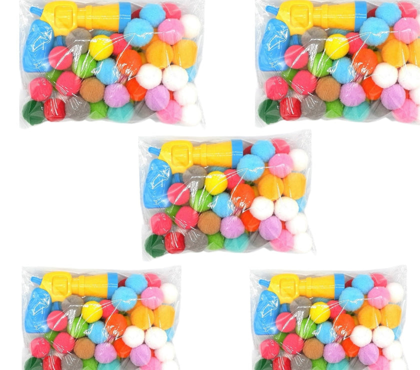 Silent Colorful Ball Launcher plastic - toy - gun Set (Vibrant Plush Balls + Plastic Gun) - 4FurBaby