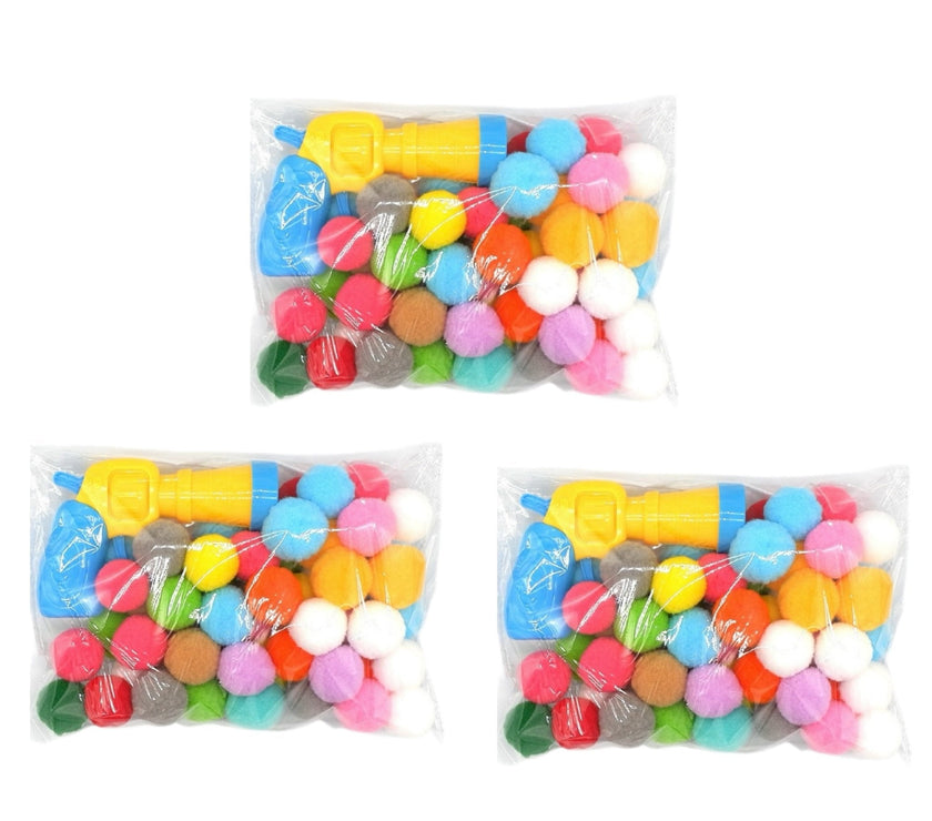 Silent Colorful Ball Launcher plastic - toy - gun Set (Vibrant Plush Balls + Plastic Gun) - 4FurBaby